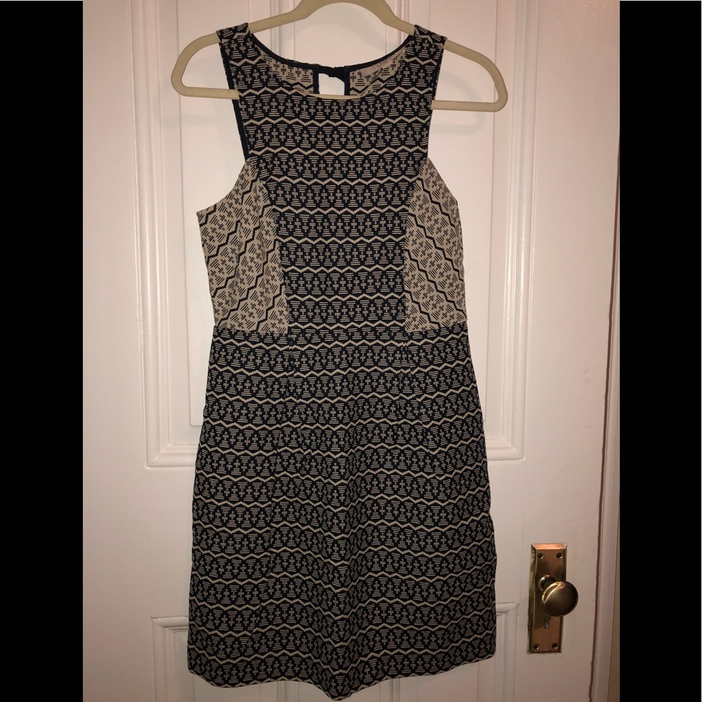 LOFT printed black & white patterned dress
